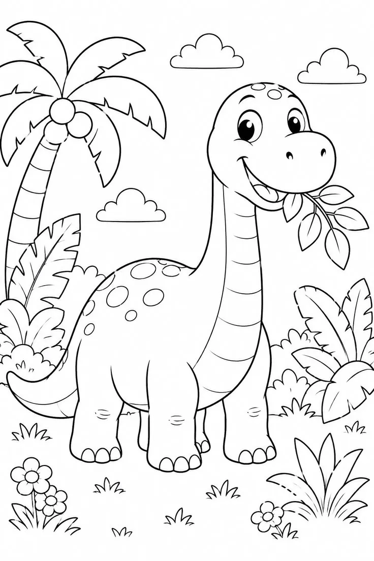 Haz clic para descargar dibujo de Brontosaurio Comiendo Hojas para colorear e imprimir gratis Brontosaurio Comiendo Hojas para colorear HD fácil y bonito - Descarga e imprime gratis - Dibujo exclusivo de Dinosaurios
