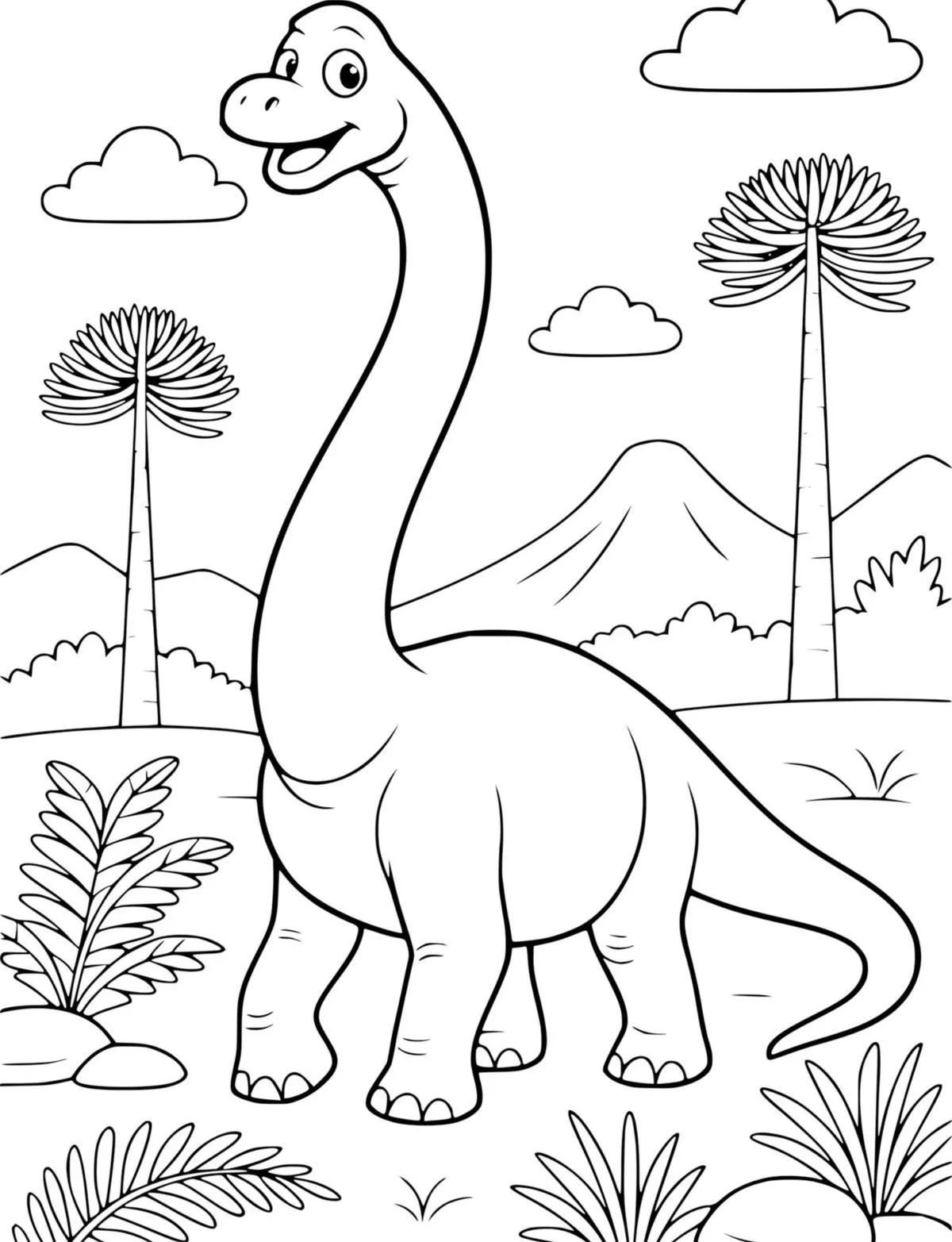 Haz clic para descargar dibujo de Brontosaurio Kawaii con Montañas para colorear e imprimir gratis Brontosaurio Kawaii con Montañas para colorear HD fácil y bonito - Descarga e imprime gratis - Dibujo exclusivo de Dinosaurios