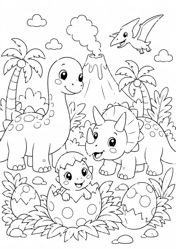 Haz clic para descargar dibujo de Dinosaurios Kawaii con Huevo y Pteranodón para colorear e imprimir gratis Dinosaurios Kawaii con Huevo y Pteranodón para colorear HD fácil y bonito - Descarga e imprime gratis - Dibujo exclusivo de Dinosaurios