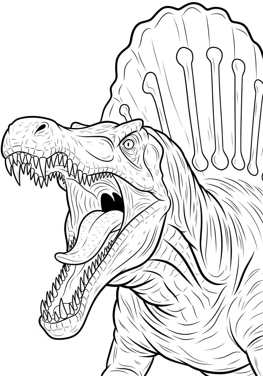 Haz clic para descargar dibujo de Espinosaurio Rugiendo para colorear e imprimir gratis Espinosaurio Rugiendo para colorear HD fácil y bonito - Descarga e imprime gratis - Dibujo exclusivo de Dinosaurios
