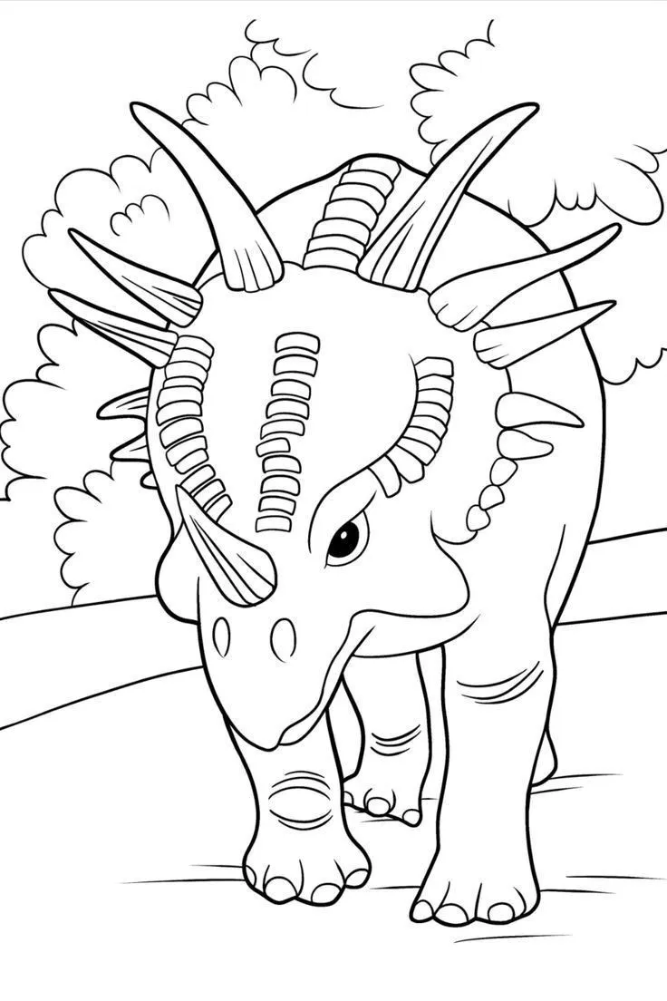 Haz clic para descargar dibujo de Estiracosaurio con Cuernos para colorear e imprimir gratis Estiracosaurio con Cuernos para colorear HD fácil y bonito - Descarga e imprime gratis - Dibujo exclusivo de Dinosaurios