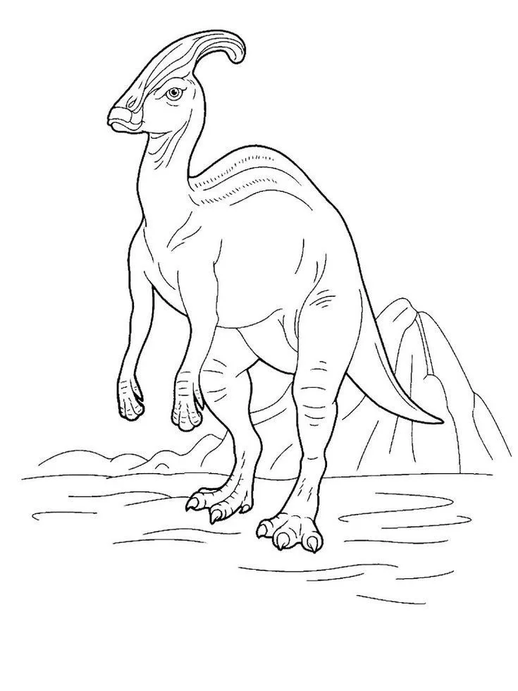 Haz clic para descargar dibujo de Parasaurolofus con Montañas para colorear e imprimir gratis Parasaurolofus con Montañas para colorear HD fácil y bonito - Descarga e imprime gratis - Dibujo exclusivo de Dinosaurios