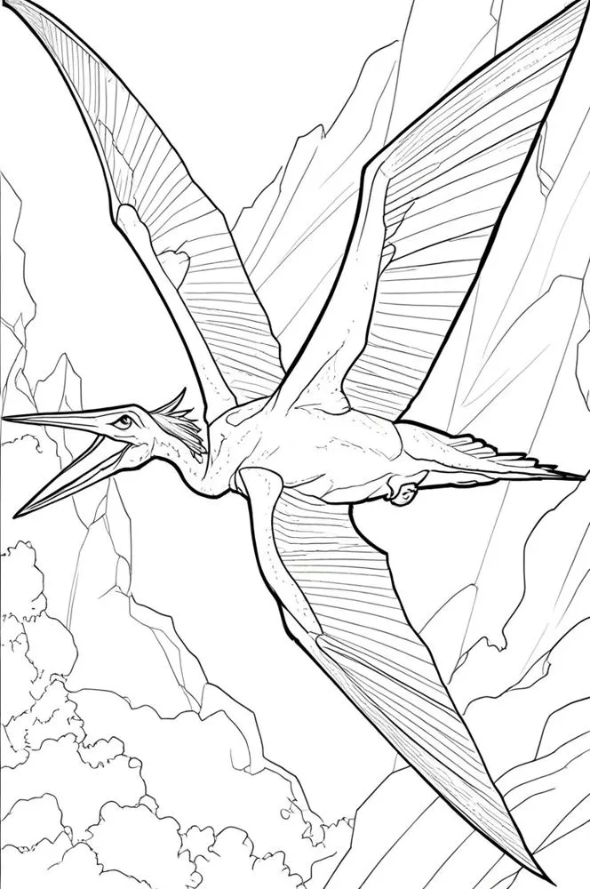 Haz clic para descargar dibujo de Pteranodón Volando entre Montañas para colorear e imprimir gratis Pteranodón Volando entre Montañas para colorear HD fácil y bonito - Descarga e imprime gratis - Dibujo exclusivo de Dinosaurios