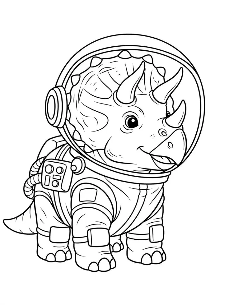 Haz clic para descargar dibujo de Triceratops Astronauta Kawaii para colorear e imprimir gratis Triceratops Astronauta Kawaii para colorear HD fácil y bonito - Descarga e imprime gratis - Dibujo exclusivo de Dinosaurios