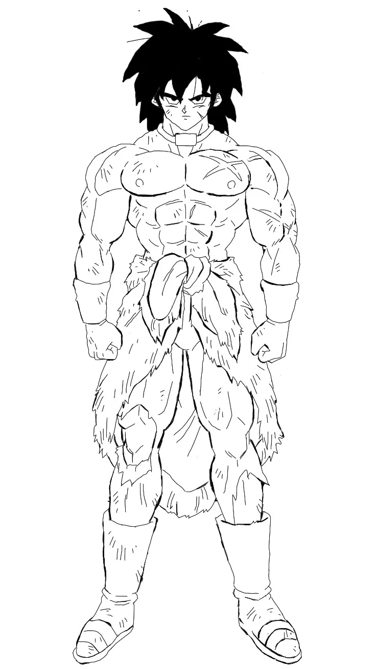 Ver dibujo completo de Broly Forma Base para colorear Broly Forma Base para colorear - Dibujo de Dragon Ball para imprimir gratis