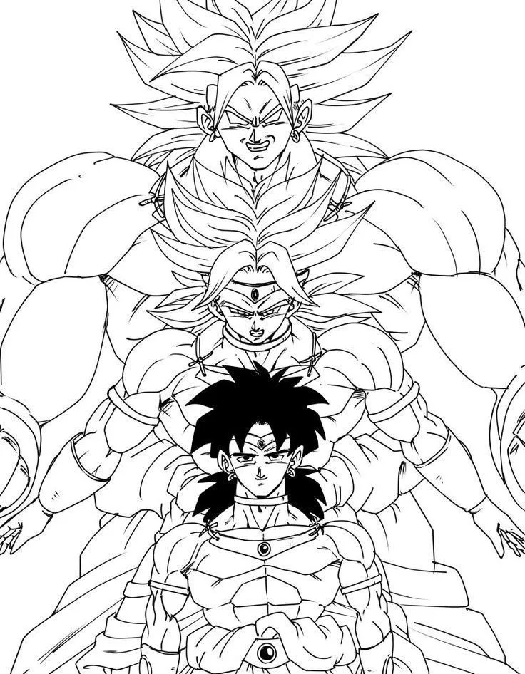 Ver dibujo completo de Broly Transformaciones para colorear Dibujo de Broly Transformaciones para colorear e imprimir gratis - Plantilla en alta calidad