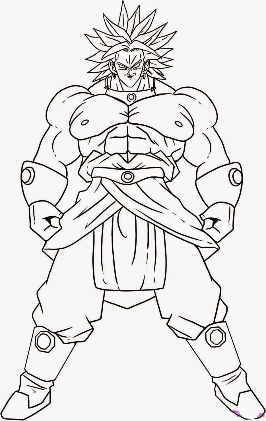 Ver dibujo completo de Broly para colorear Dibujo de Broly para colorear e imprimir gratis - Plantilla en alta calidad