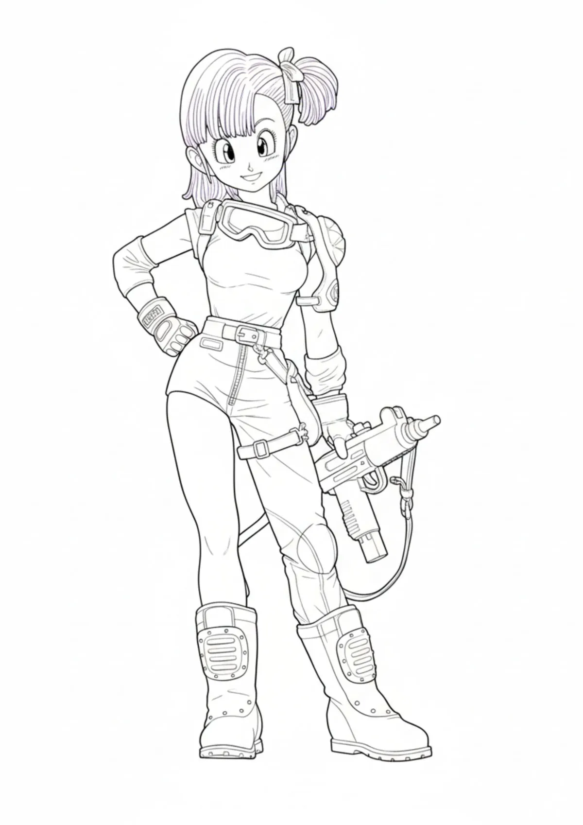 Ver dibujo completo de Bulma Aventurera para colorear Bulma Aventurera para colorear - Dibujo de Dragon Ball para imprimir gratis