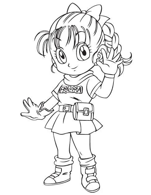 Ver dibujo completo de Bulma Joven para colorear Bulma Joven para colorear - Dibujo de Dragon Ball para imprimir gratis
