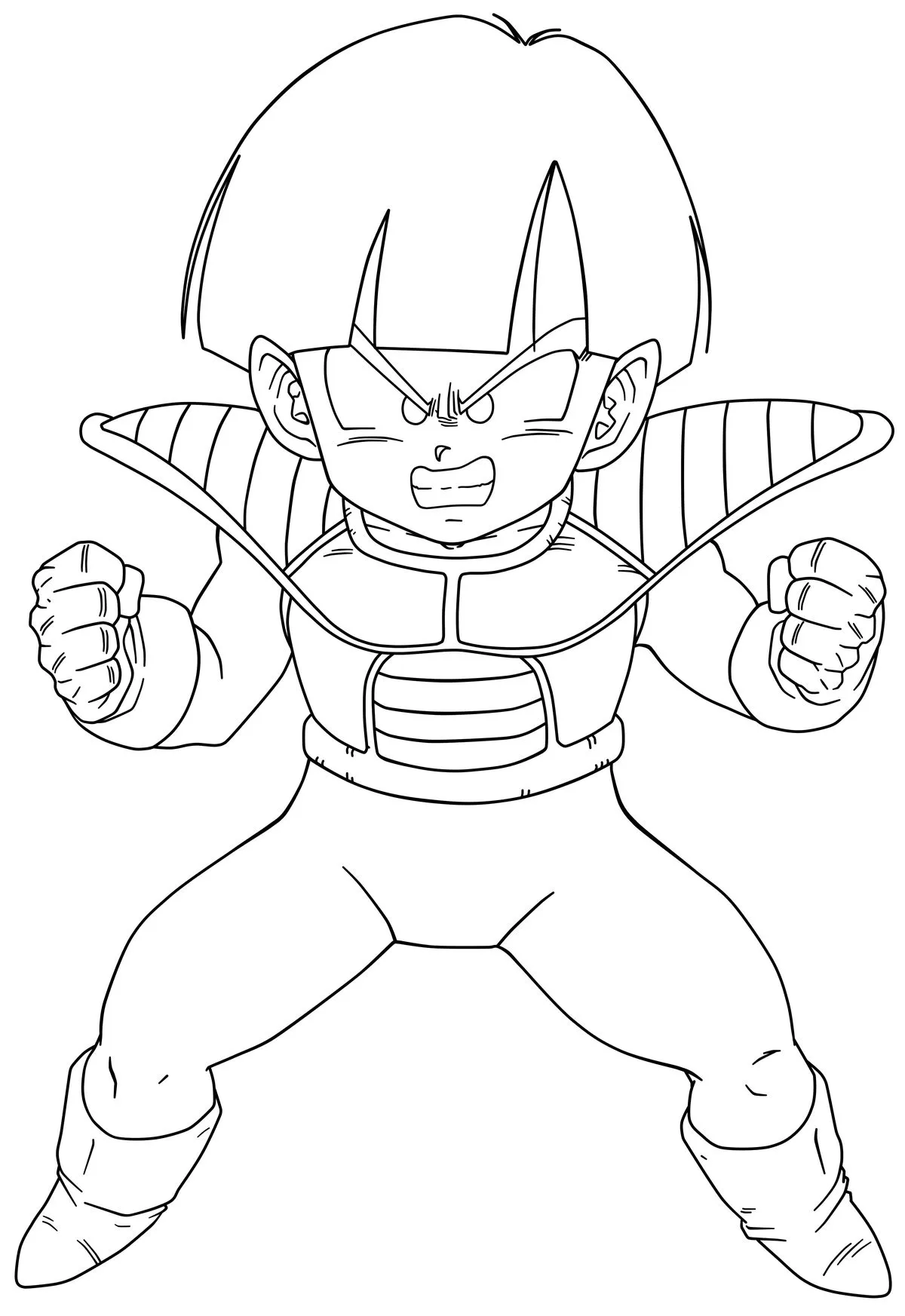 Ver dibujo completo de Gohan Niño con Armadura Saiyajin para colorear Gohan Niño con Armadura Saiyajin para colorear - Dibujo de Dragon Ball para imprimir gratis