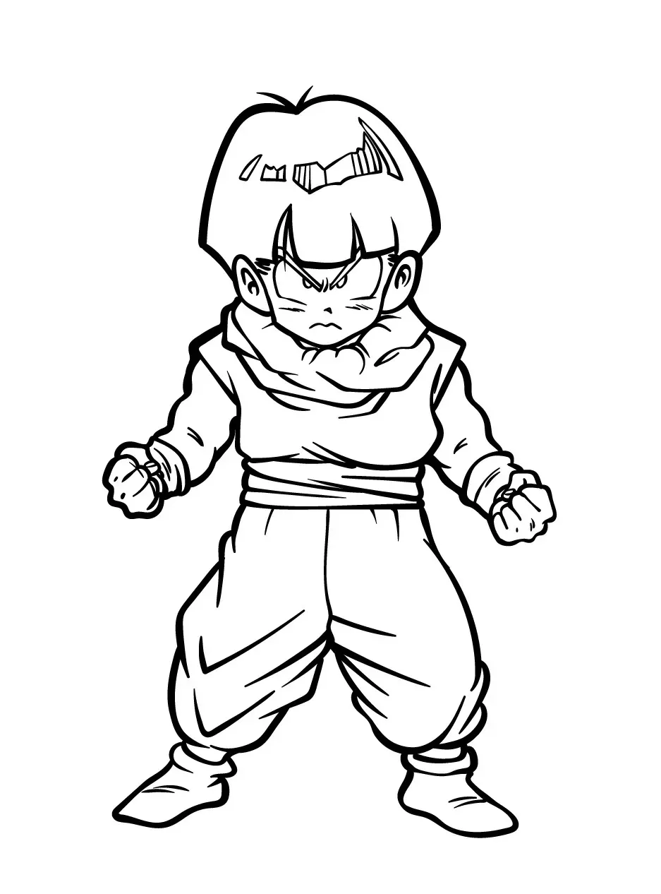Gohan Niño para colorear HD fácil y bonito - Descarga e imprime gratis - Dibujo exclusivo de Dragon Ball