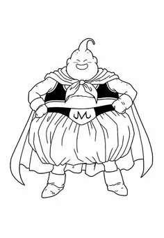 Ver dibujo completo de Majin Buu con Capa para colorear Majin Buu con Capa para colorear - Dibujo de Dragon Ball para imprimir gratis
