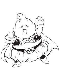 Ver dibujo completo de Majin Buu Gordo para colorear Majin Buu Gordo para colorear - Dibujo de Dragon Ball para imprimir gratis
