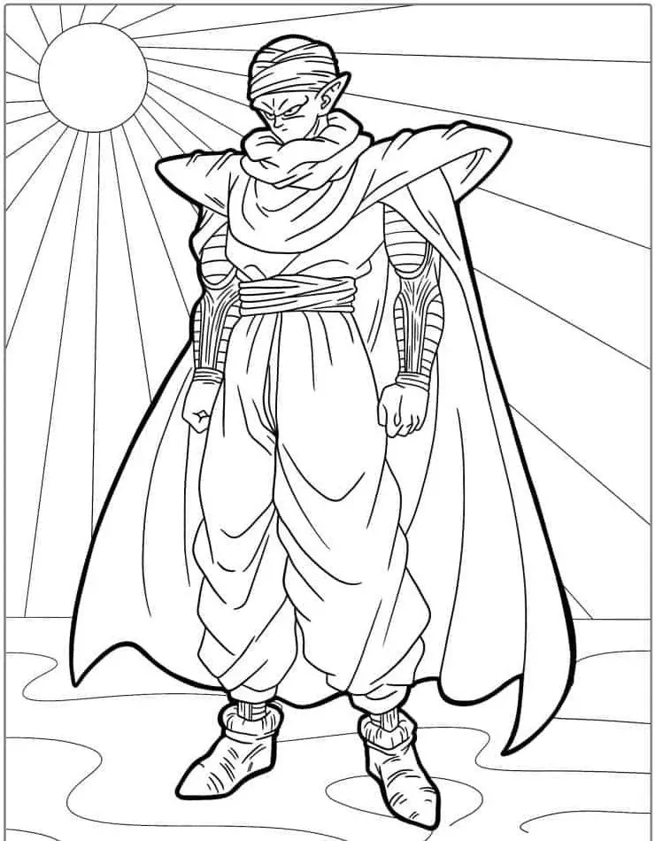 Ver dibujo completo de Piccolo para colorear Dibujo de Piccolo para colorear e imprimir gratis - Plantilla en alta calidad