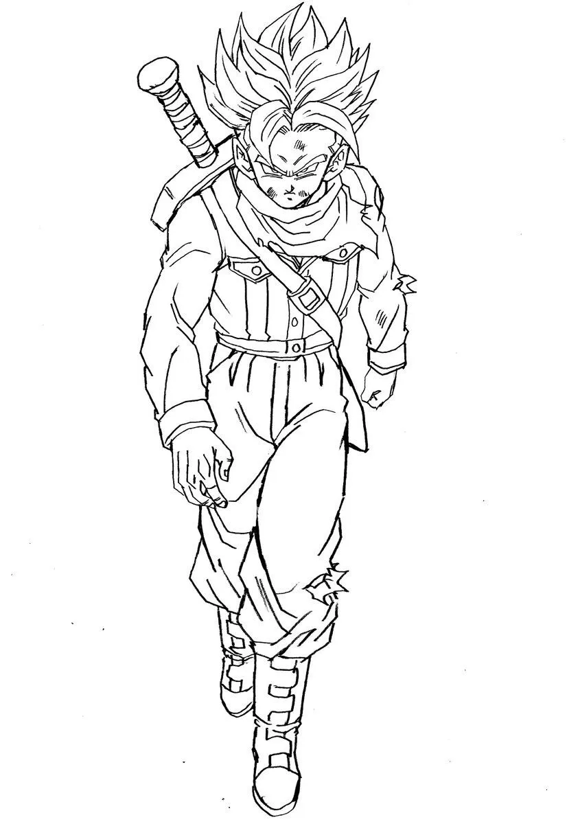Ver dibujo completo de Trunks del Futuro SSJ para colorear Dibujo de Trunks del Futuro SSJ para colorear e imprimir gratis - Plantilla en alta calidad