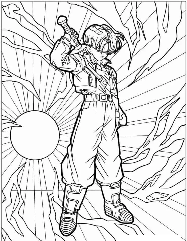 Dibujo relacionado de Trunks para colorear