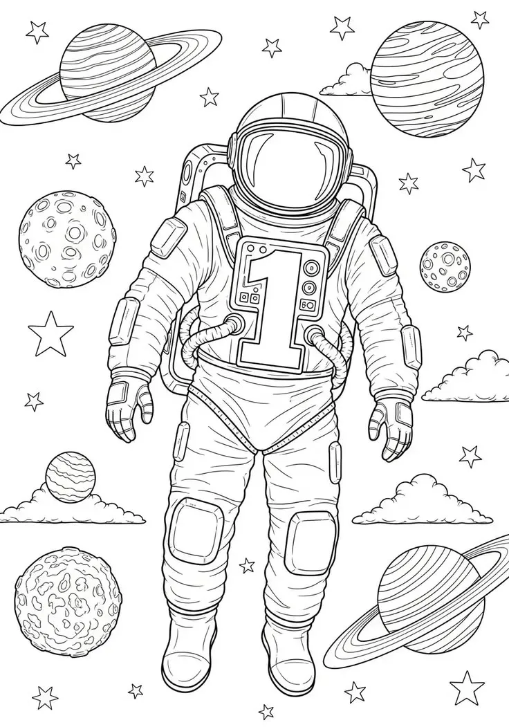 Haz clic para descargar dibujo de Astronauta Flotando entre Planetas para colorear e imprimir gratis Astronauta Flotando entre Planetas para colorear HD fácil y bonito - Descarga e imprime gratis - Dibujo exclusivo de Dibujos