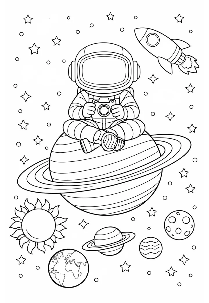 Haz clic para descargar dibujo de Astronauta en Saturno con Cámara para colorear e imprimir gratis Astronauta en Saturno con Cámara para colorear HD fácil y bonito - Descarga e imprime gratis - Dibujo exclusivo de Dibujos