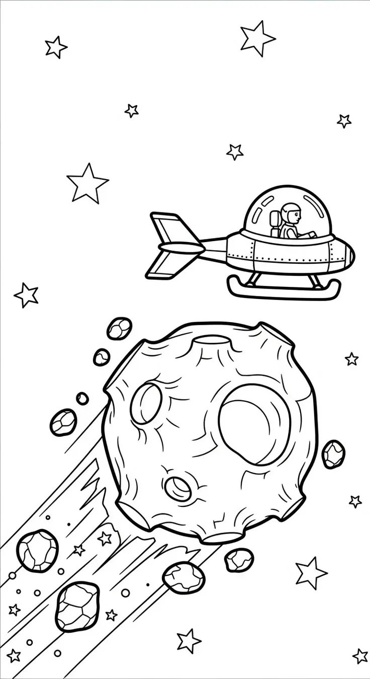 Haz clic para descargar dibujo de Nave con Asteroide y Astronauta para colorear e imprimir gratis Nave con Asteroide y Astronauta para colorear HD fácil y bonito - Descarga e imprime gratis - Dibujo exclusivo de Dibujos