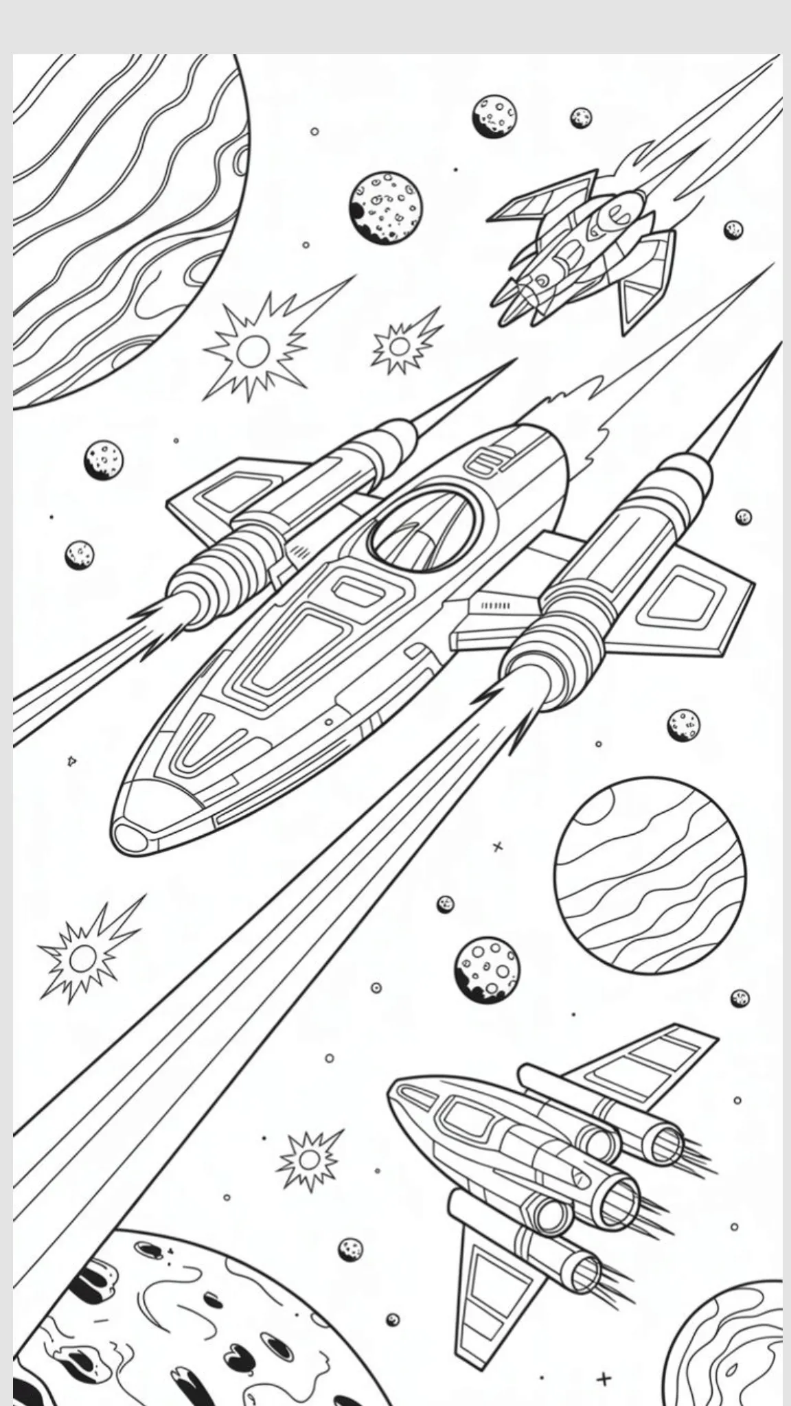Haz clic para descargar dibujo de Naves Espaciales en Batalla para colorear e imprimir gratis Naves Espaciales en Batalla para colorear HD fácil y bonito - Descarga e imprime gratis - Dibujo exclusivo de Dibujos