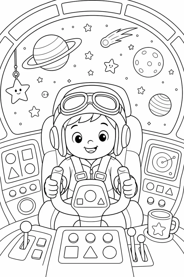 Haz clic para descargar dibujo de Niño Piloto en Cabina de Nave para colorear e imprimir gratis Niño Piloto en Cabina de Nave para colorear HD fácil y bonito - Descarga e imprime gratis - Dibujo exclusivo de Dibujos