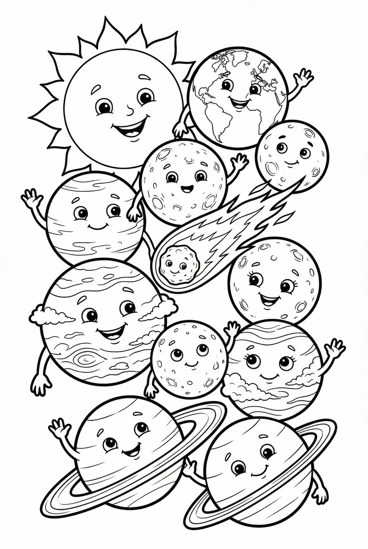 Haz clic para descargar dibujo de Planetas Kawaii con Cometa para colorear e imprimir gratis Planetas Kawaii con Cometa para colorear HD fácil y bonito - Descarga e imprime gratis - Dibujo exclusivo de Dibujos