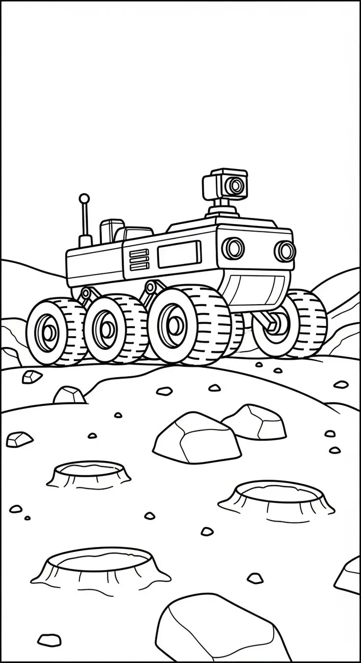 Haz clic para descargar dibujo de Rover de Seis Ruedas en la Luna para colorear e imprimir gratis Rover de Seis Ruedas en la Luna para colorear HD fácil y bonito - Descarga e imprime gratis - Dibujo exclusivo de Dibujos