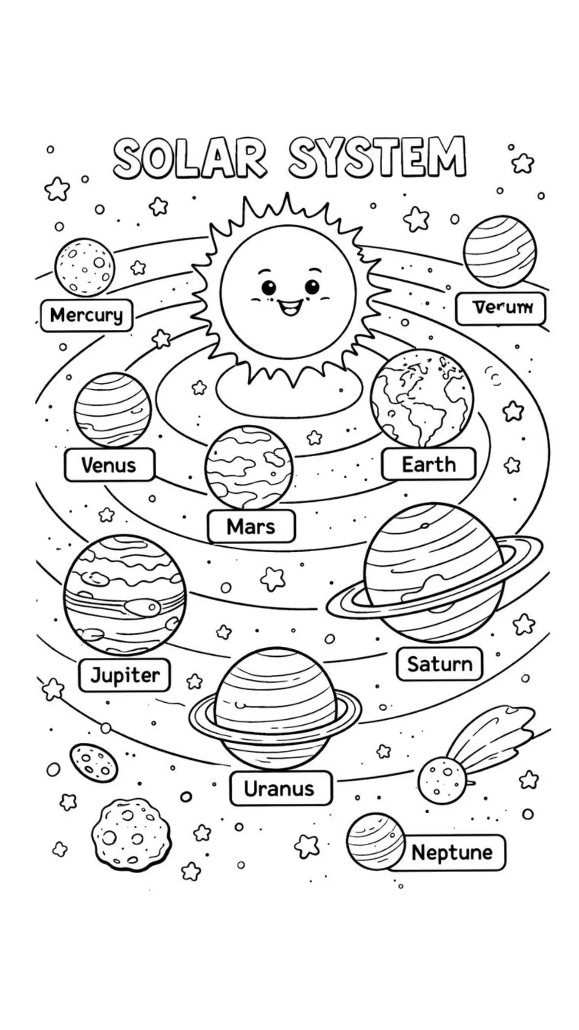 Haz clic para descargar dibujo de Sistema Solar Educativo para colorear e imprimir gratis Sistema Solar Educativo para colorear HD fácil y bonito - Descarga e imprime gratis - Dibujo exclusivo de Dibujos