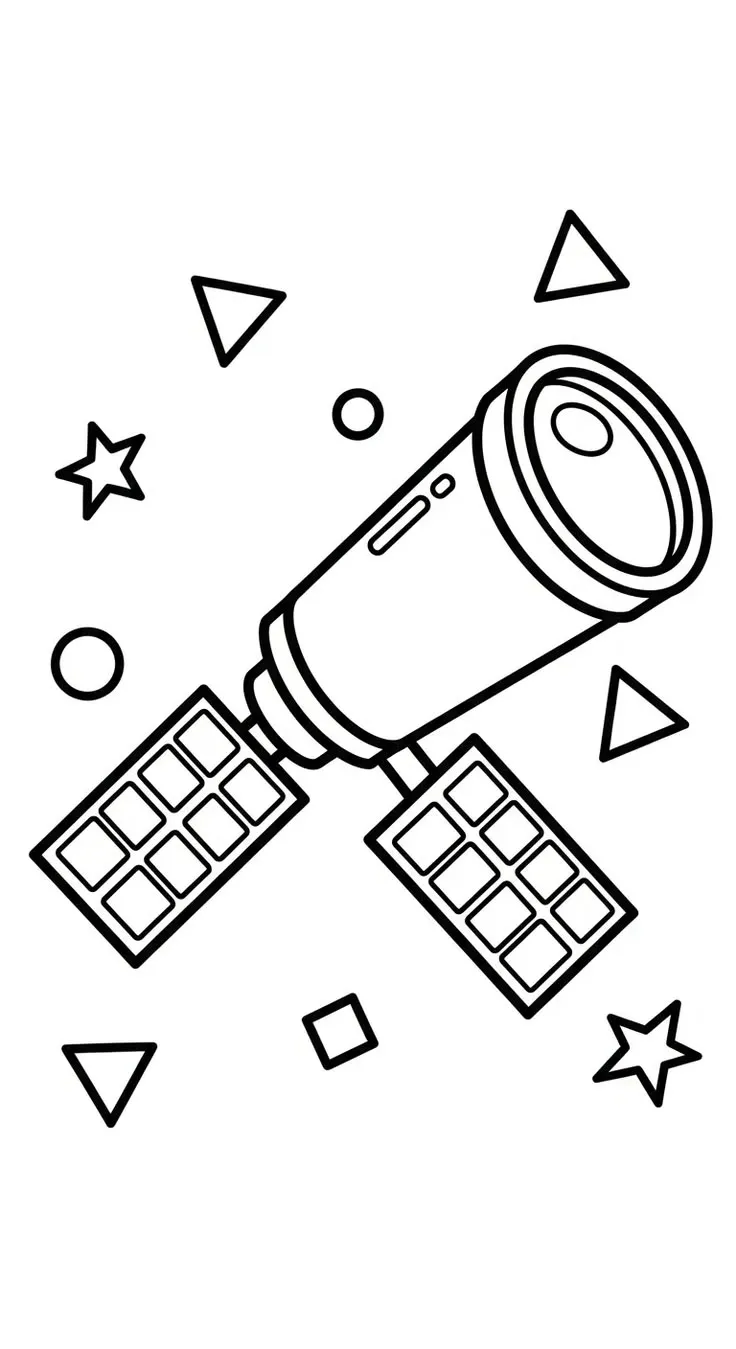 Haz clic para descargar dibujo de Telescopio Espacial Satélite para colorear e imprimir gratis Telescopio Espacial Satélite para colorear HD fácil y bonito - Descarga e imprime gratis - Dibujo exclusivo de Dibujos