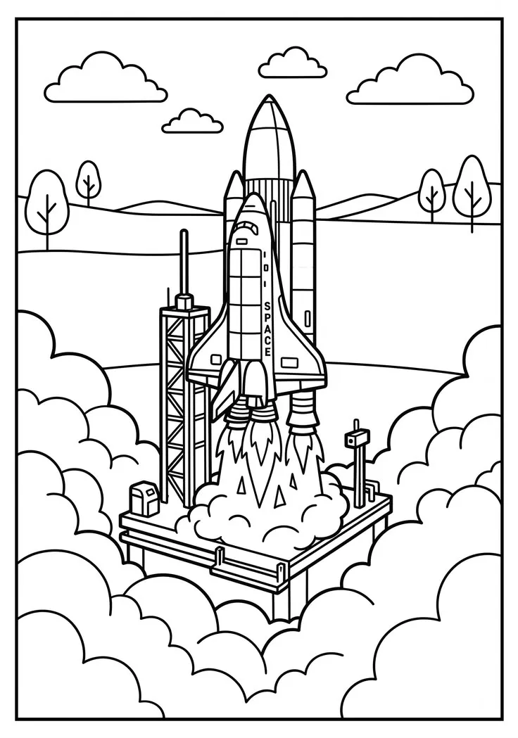 Haz clic para descargar dibujo de Transbordador Despegando desde Plataforma para colorear e imprimir gratis Transbordador Despegando desde Plataforma para colorear HD fácil y bonito - Descarga e imprime gratis - Dibujo exclusivo de Dibujos