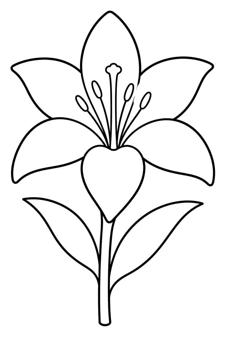 Azucena para colorear e imprimir Dibujo de Azucena de Flores para colorear