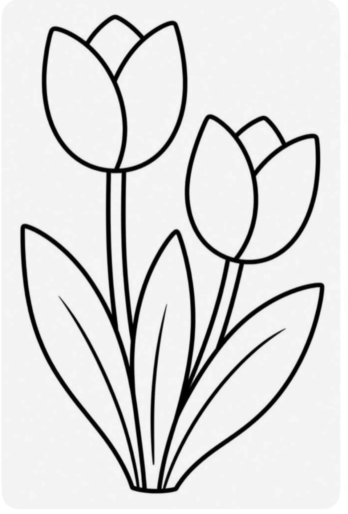 Dos Tulipanes para colorear e imprimir Dibujo de Dos Tulipanes de Flores para colorear