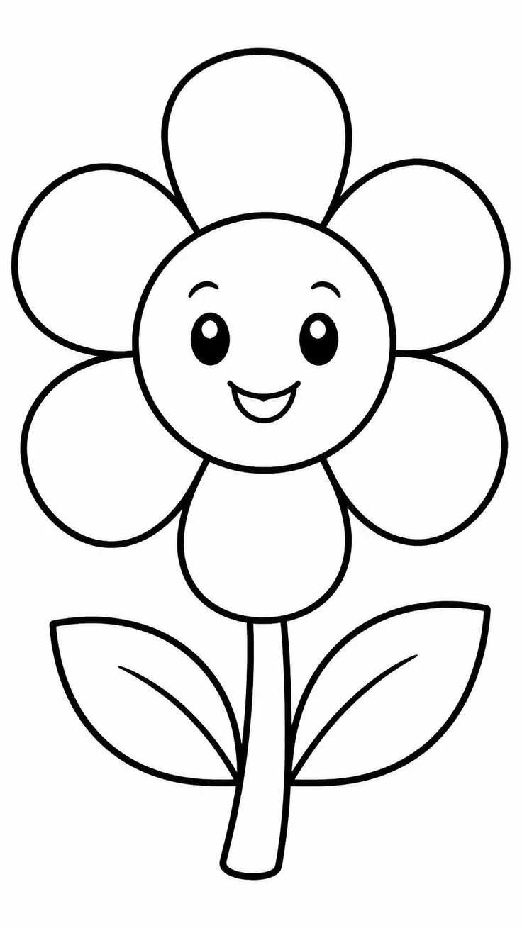 Flor Sonriente para colorear e imprimir Flor Sonriente para colorear - Flores
