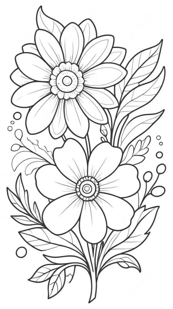 Flores Ornamentales para colorear e imprimir Dibujo de Flores Ornamentales para colorear