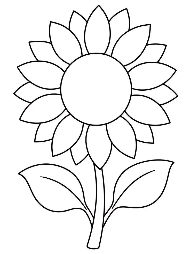 Girasol Sencillo para colorear e imprimir Dibujo de Girasol Sencillo de Flores para colorear