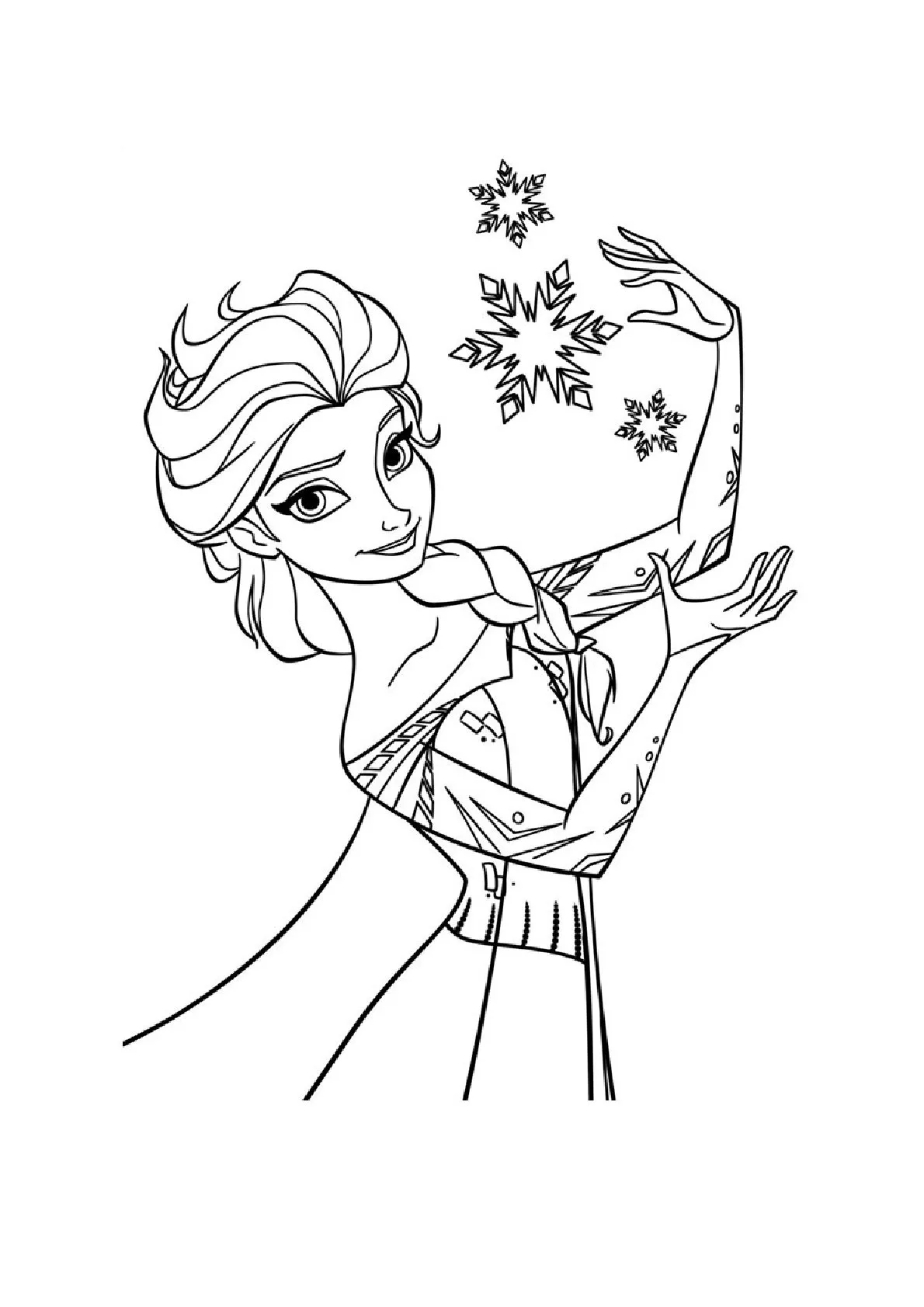 Elsa para colorear e imprimir gratis PDF - Frozen Disney princesa