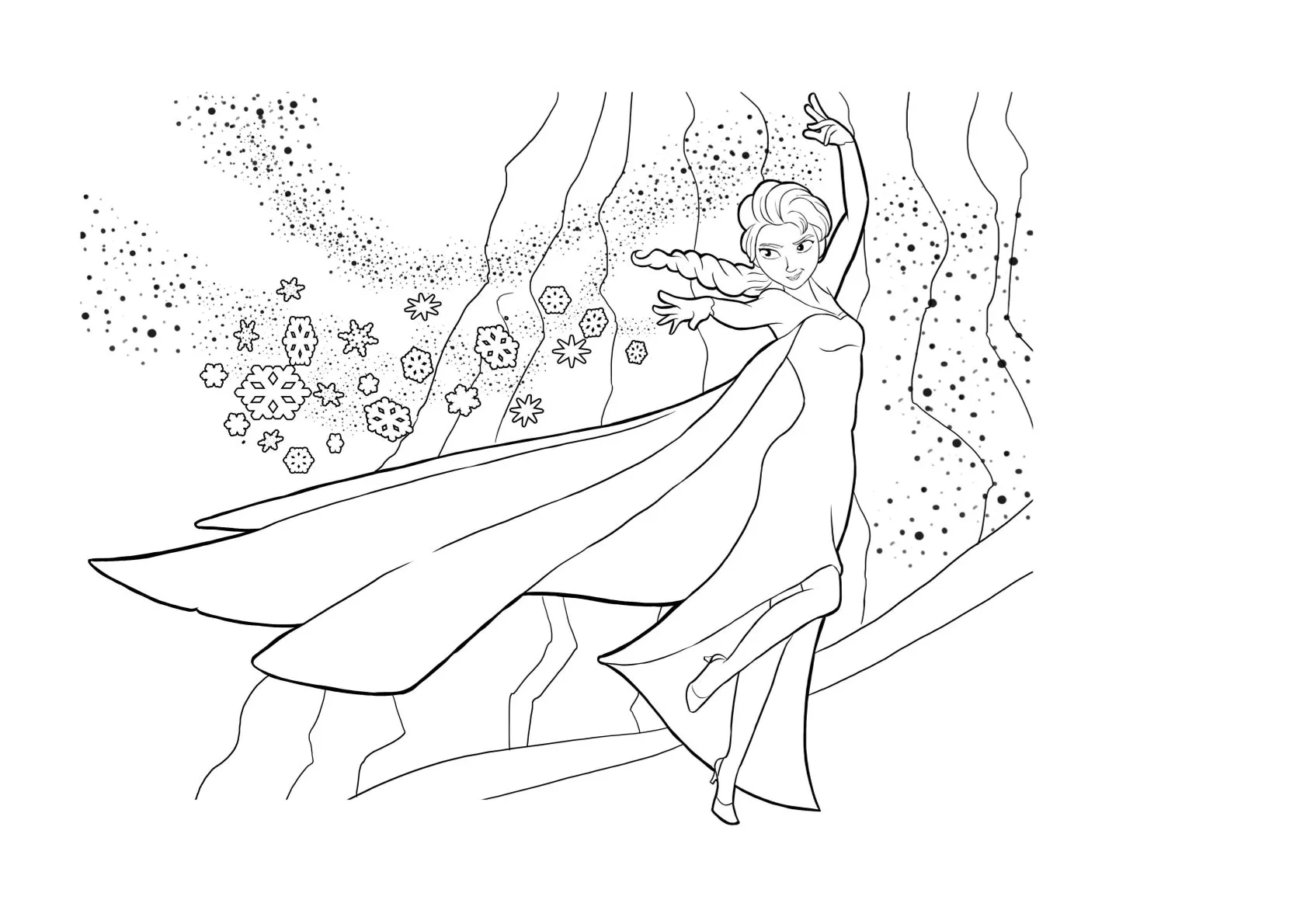 Haz clic para descargar dibujo de Elsa en la Nieve para colorear e imprimir gratis Elsa en la Nieve para colorear HD fácil y bonito - Descarga e imprime gratis - Dibujo exclusivo de Frozen