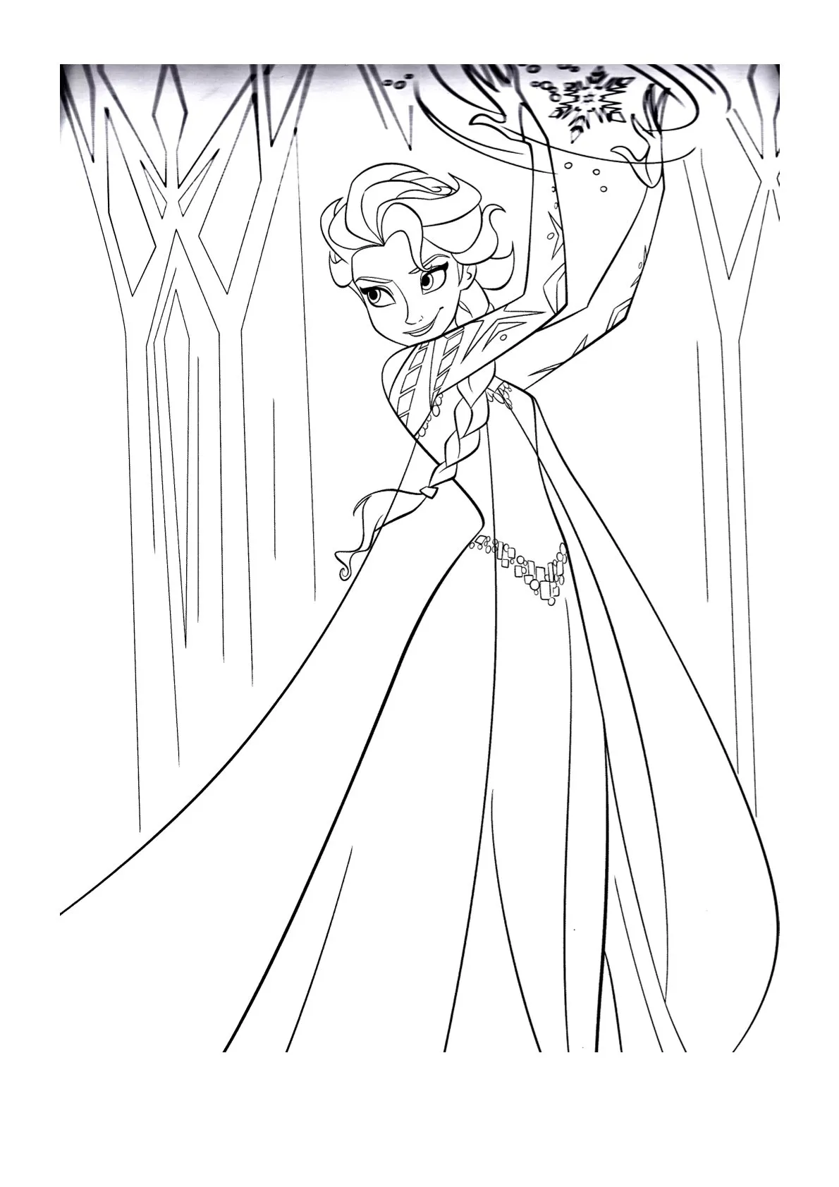 Dibujo relacionado de Elsa en su Palacio para colorear