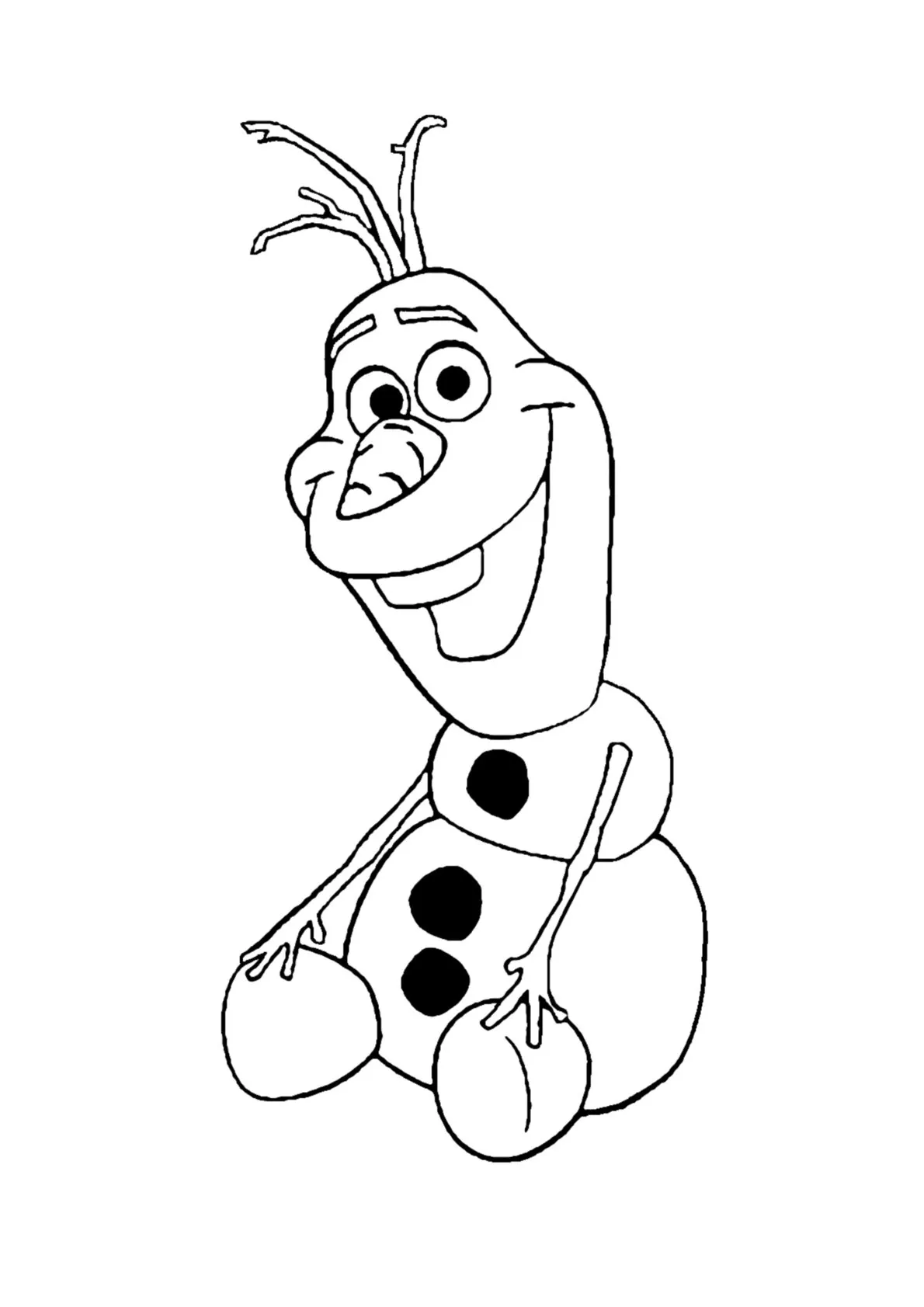 Dibujo relacionado de Olaf Sentado para colorear