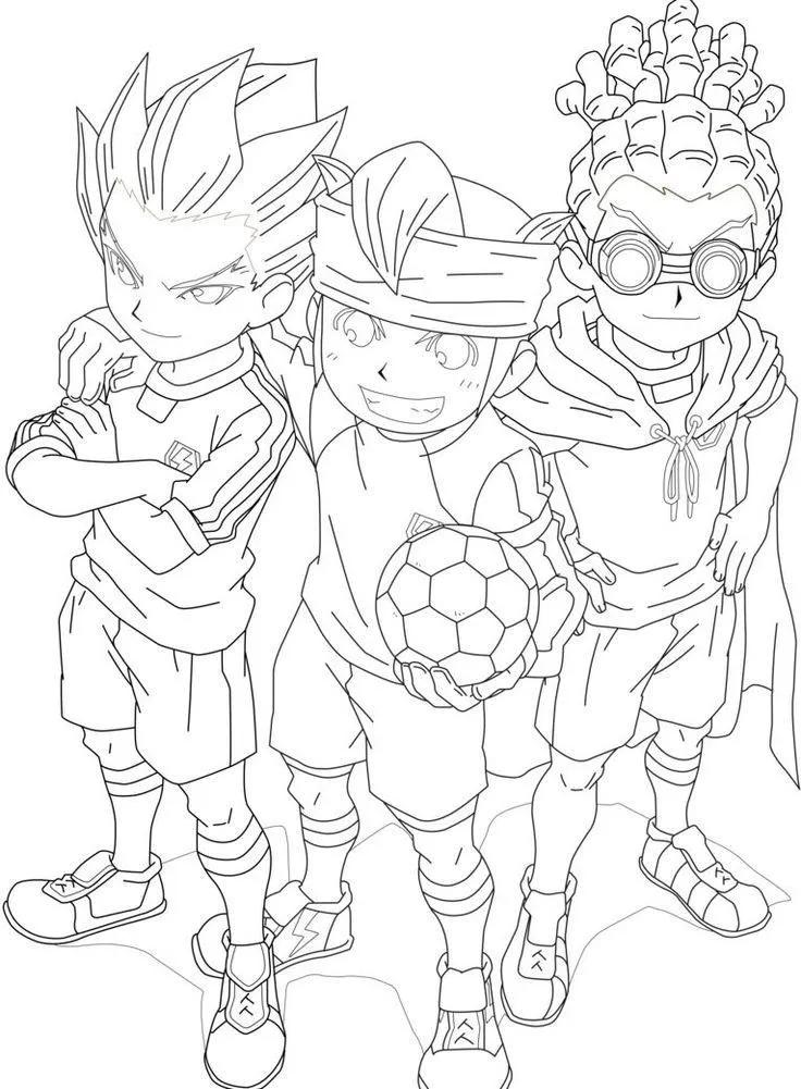 Equipo Raimon para colorear HD fácil y bonito - Descarga e imprime gratis - Dibujo exclusivo de Inazuma Eleven