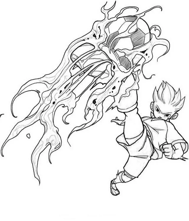 Tornado de Fuego para colorear HD fácil y bonito - Descarga e imprime gratis - Dibujo exclusivo de Inazuma Eleven