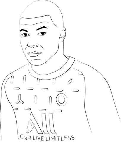 Dibujo relacionado de Mbappé en el PSG para colorear