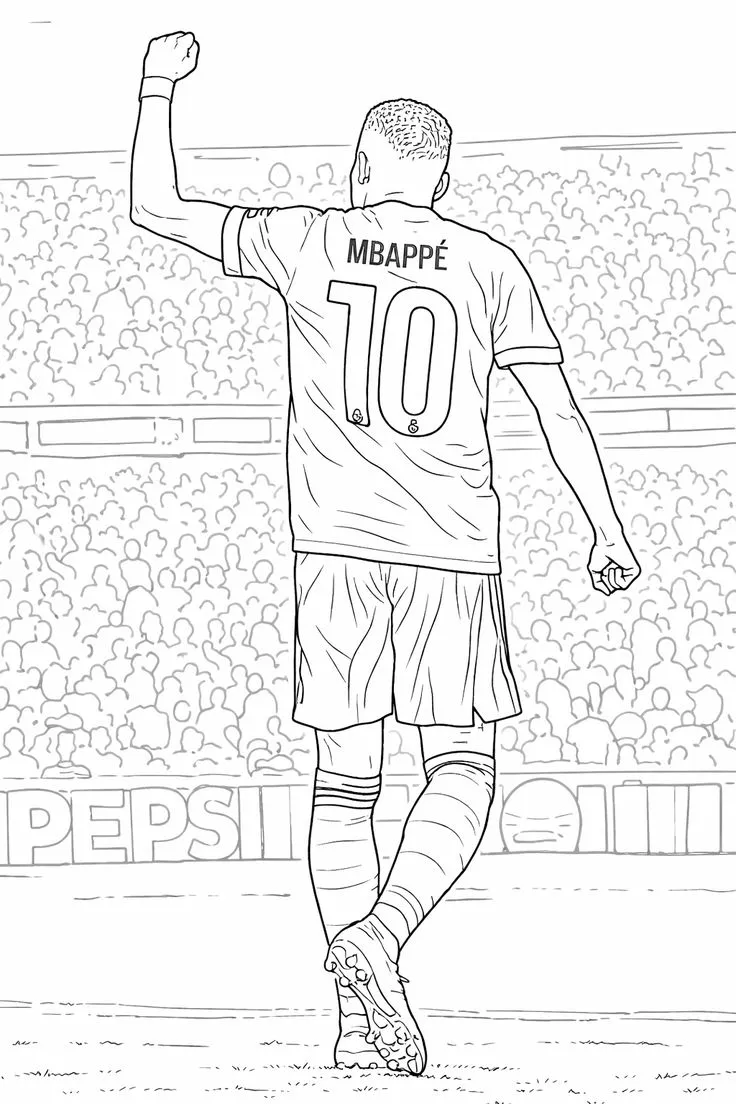 Mbappé Celebrando en el Estadio