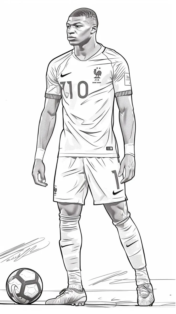 Dibujo relacionado de Mbappé con Francia para colorear