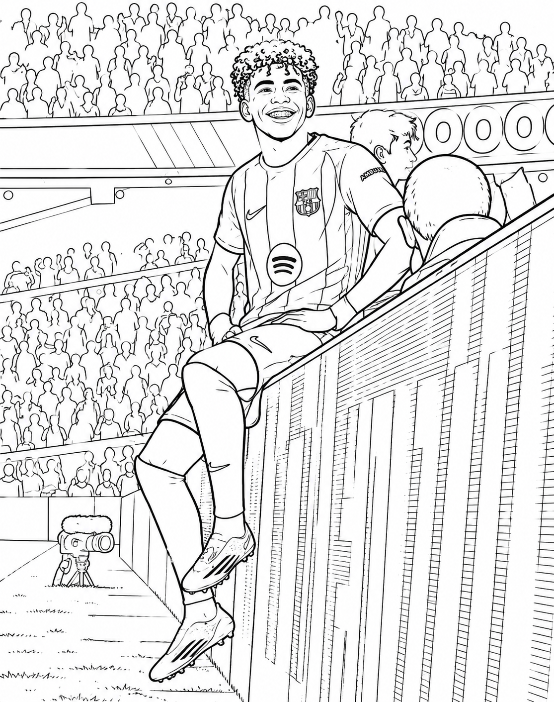 Ver dibujo completo de Lamine Yamal Aura Celebración para colorear Dibujo de Lamine Yamal Aura Celebración para colorear e imprimir gratis - Plantilla en alta calidad