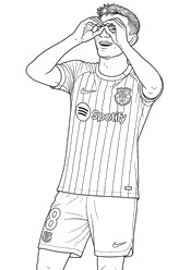 Lamine Yamal para colorear - Pedri Celebrando - Dibujo para imprimir gratis