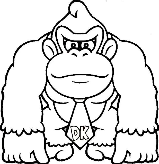 Ver dibujo completo de Donkey Kong de Frente para colorear Dibujo de Donkey Kong de Frente para colorear e imprimir gratis - Plantilla en alta calidad