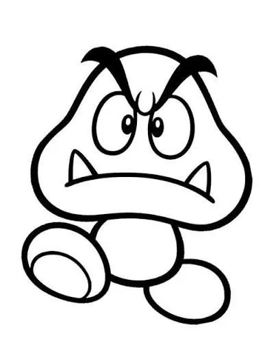 Ver dibujo completo de Goomba Enfadado para colorear Dibujo de Goomba Enfadado para colorear e imprimir gratis - Plantilla en alta calidad