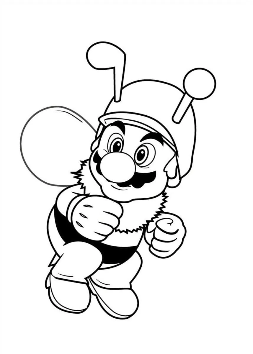 Dibujo relacionado de Mario Abeja para colorear