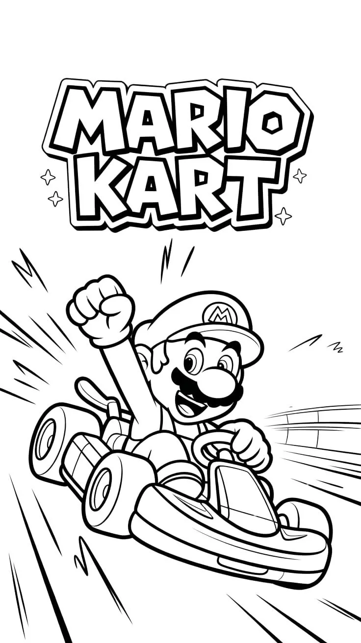 Ver dibujo completo de Mario Kart Logo para colorear Dibujo de Mario Kart Logo para colorear e imprimir gratis - Plantilla en alta calidad